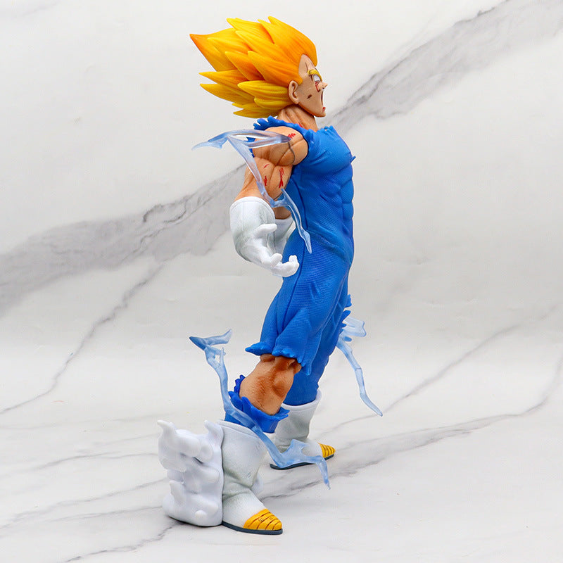 27cm Vegeta Action Figure Dragon Ball Z Super Saiyan Sacrifice Outbreak Goku GK with Two Replaceable Heads