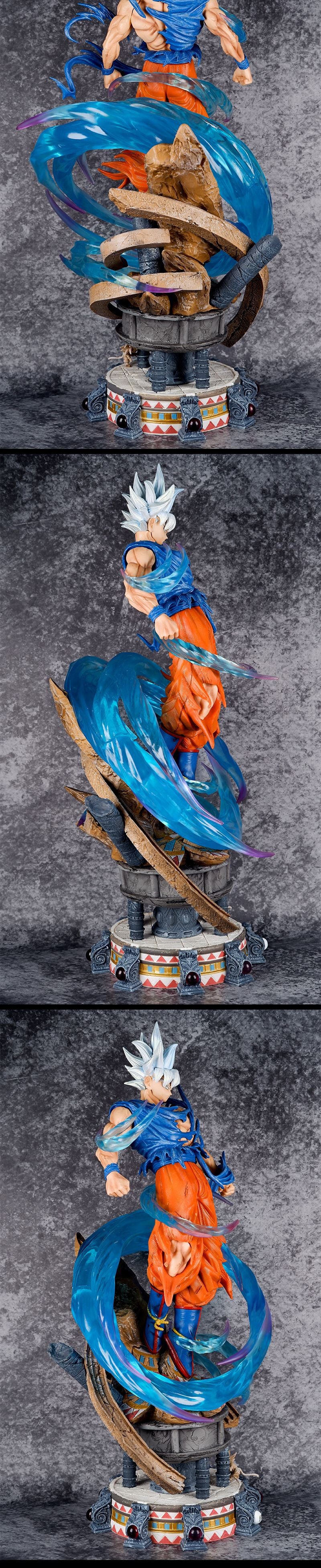 Anime Dragon Ball Migatte No Gokui Ultra Instinct Super Ben Goku Big Action Figure Silver Hair 49cm Gk Statue Figurines Toys