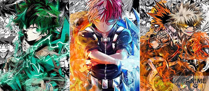 Deku Bakugō Katsuki Shoto My hero academia 3D Flip Lenticular Poster 2