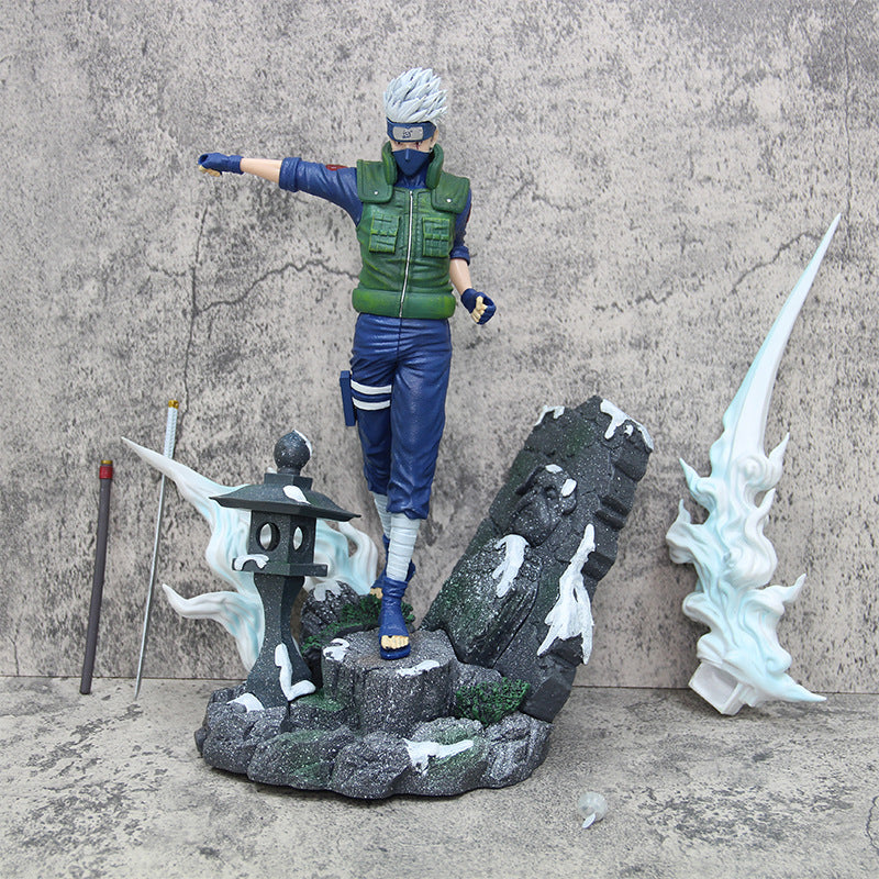 33CM Naruto Shippuden GK Hatake Kakashi PVC Anime Action Figure with Sword Model Figurine Doll Toy Collect Decoration