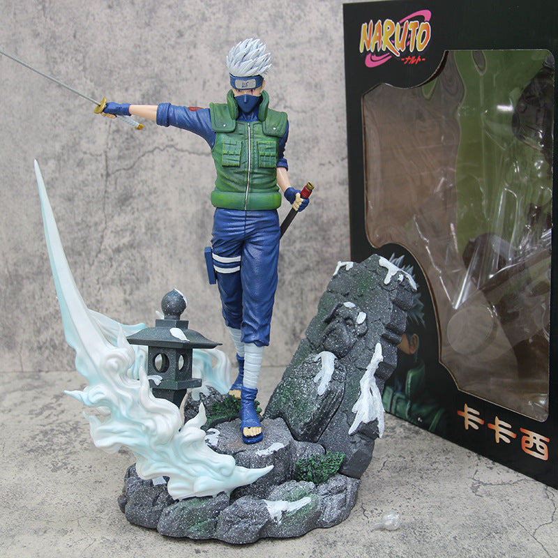 33CM Naruto Shippuden GK Hatake Kakashi PVC Anime Action Figure with Sword Model Figurine Doll Toy Collect Decoration