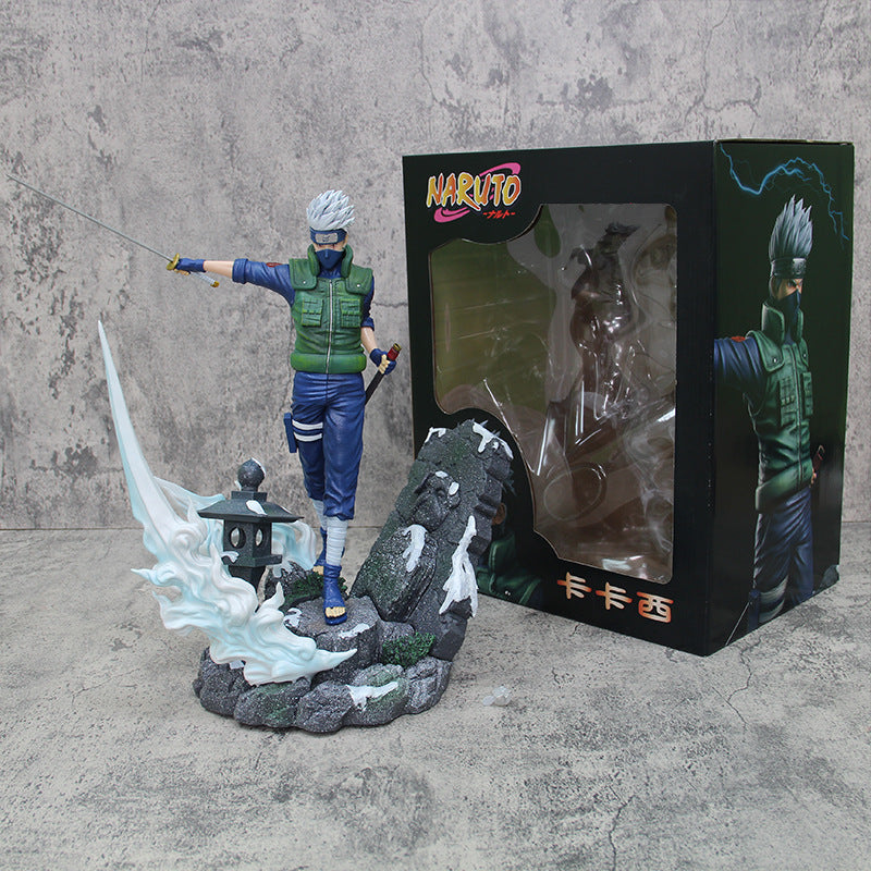 33CM Naruto Shippuden GK Hatake Kakashi PVC Anime Action Figure with Sword Model Figurine Doll Toy Collect Decoration
