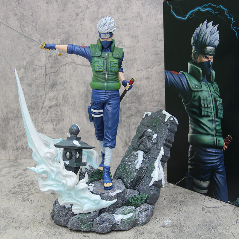 33CM Naruto Shippuden GK Hatake Kakashi PVC Anime Action Figure with Sword Model Figurine Doll Toy Collect Decoration