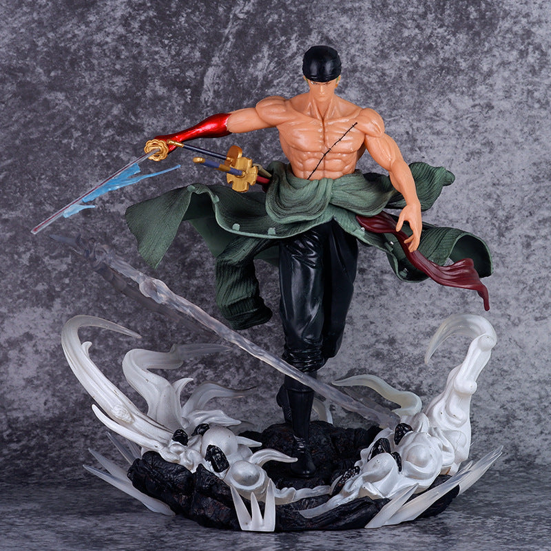 One Piece Figurine GK Roronoa Zoro One-blade Action Figure Two Headed Manga Anime Brinquedos Statue Collection Model Kid Toy