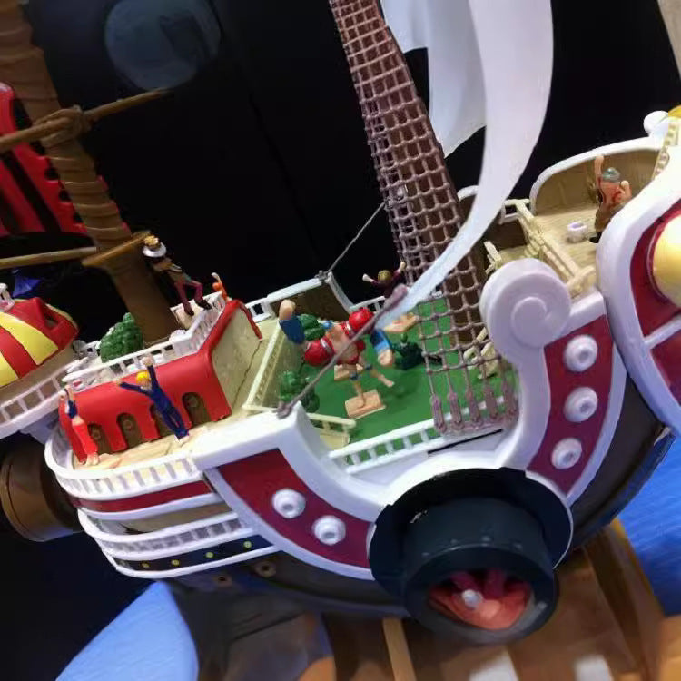 One Piece Figure Going Merry THOUSAND SUNNY Boat Luffy Zoro Ace Action Figures Collectible Model Toy Christmas Gift