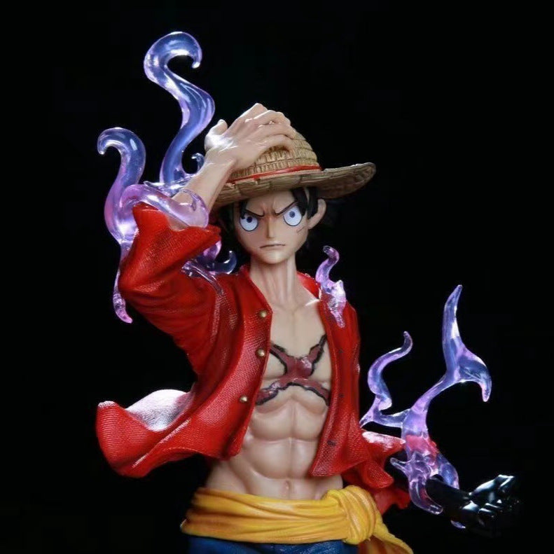 Anime One Piece GK Monkey D Luffy Action Figure with LED Collection Statue Model Children Toys