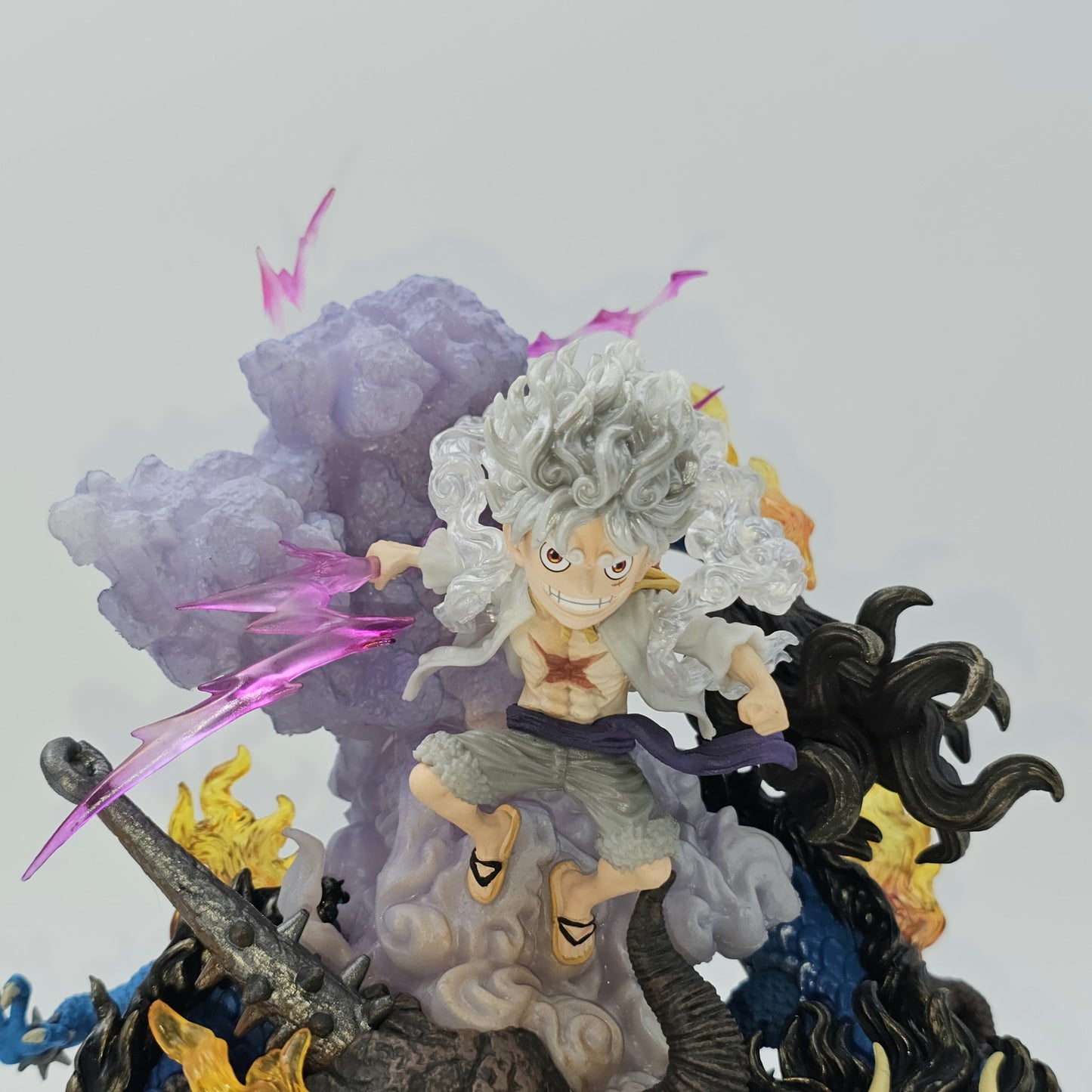 21cm Anime Awakened Luffy Vs Kaido One Piece Figure Gear 5 Luffy Figure Battle of Ghost Island Model PVC Collection Statue Toys