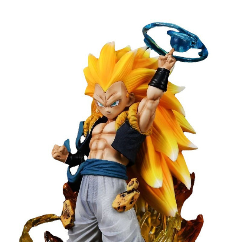 Anime Dragon Ball Gotenks Figure 22cm GK Super Saiyan 3 Manga Statue Pvc DBZ Action Figurine Collection Model Toy Gift