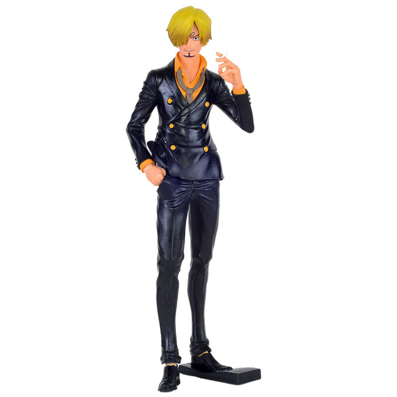 Big One Piece Figures Sanji Smoke Standing Gear 2 Flag Battle Kaidou PVC Figures Gift Dol