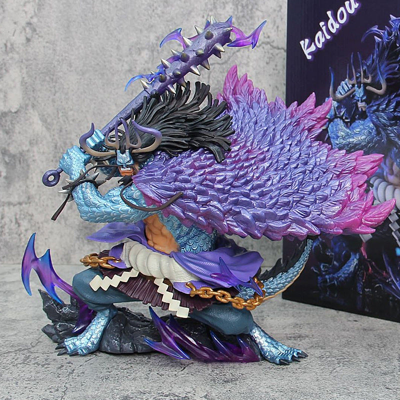 27cm Kaidou One Piece Figures Four Emperors Kaidou Man Beast Action Figures PVC Anime Statue Model Collection Toys