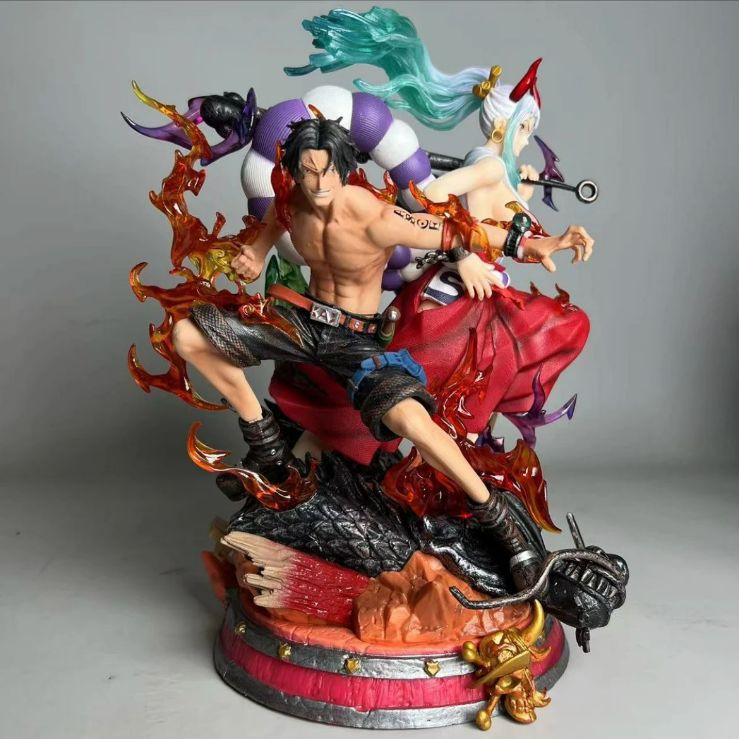 30cm One Piece Anime Figure Ace X Yamato Action Figurine Standing Model Toy Gift