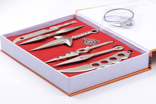 NARUTO 7 Pcs Mini Metal Weapons Knife Set.