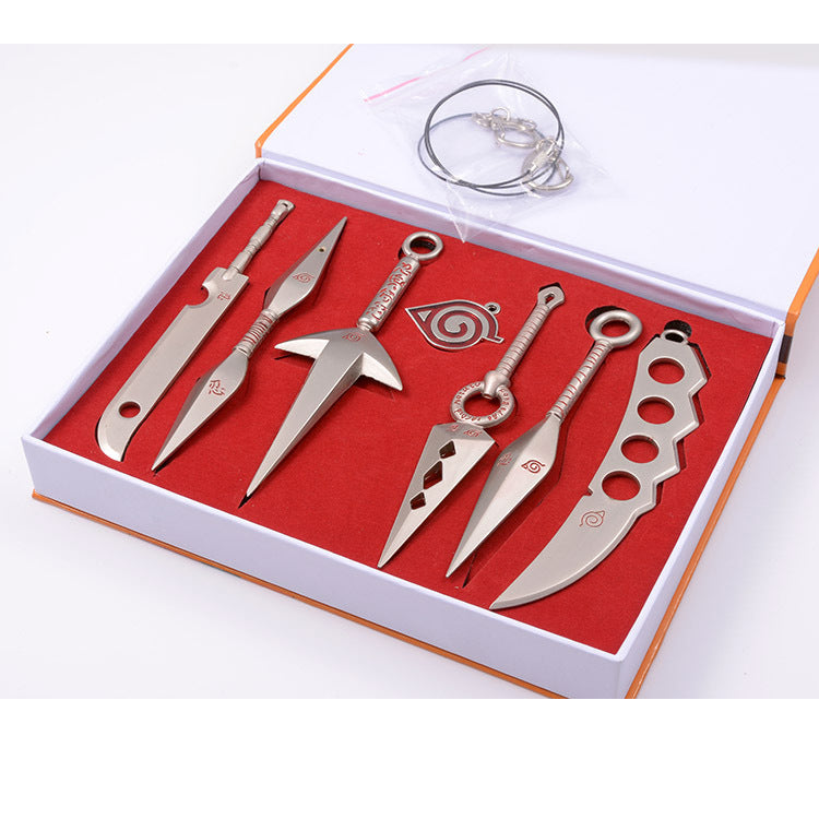 NARUTO 7 Pcs Mini Metal Weapons Knife Set.