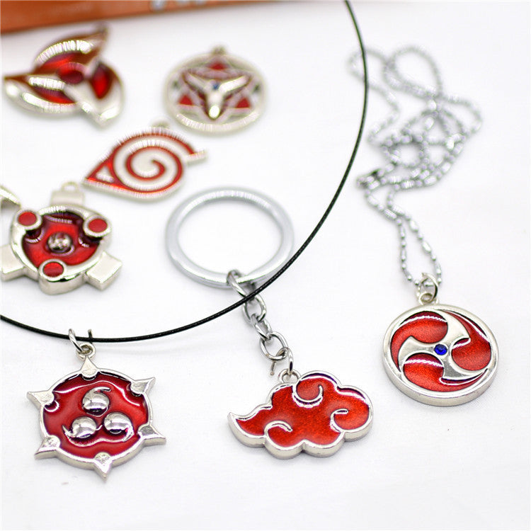 Symbol Set Naruto 9 Pcs. Pendant Necklace Akatsuki Mangekyo Sharingan