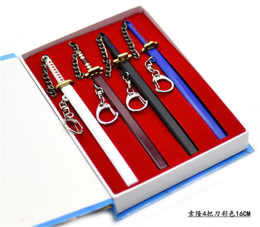 One Piece Roronoa Zorro Sword Sandai Kitetsu Wado Ichimonji Knife Pendant Keychain Model Birthday Gift