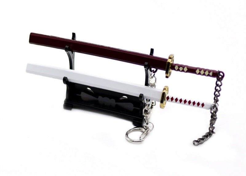 One Piece Roronoa Zorro Sword Sandai Kitetsu Wado Ichimonji Knife Pendant Keychain Model Birthday Gift