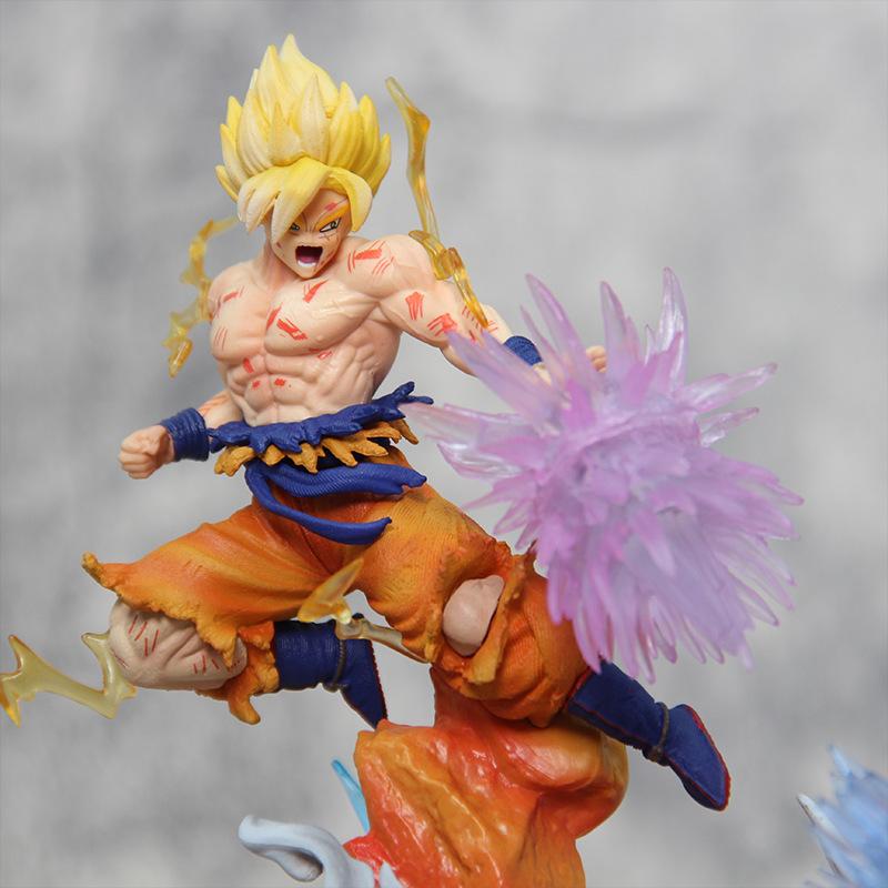 21cm Dragon Ball Figure Frieza VS Son Goku Figure Luminescent PVC Statue Anime Gift Kid Toy