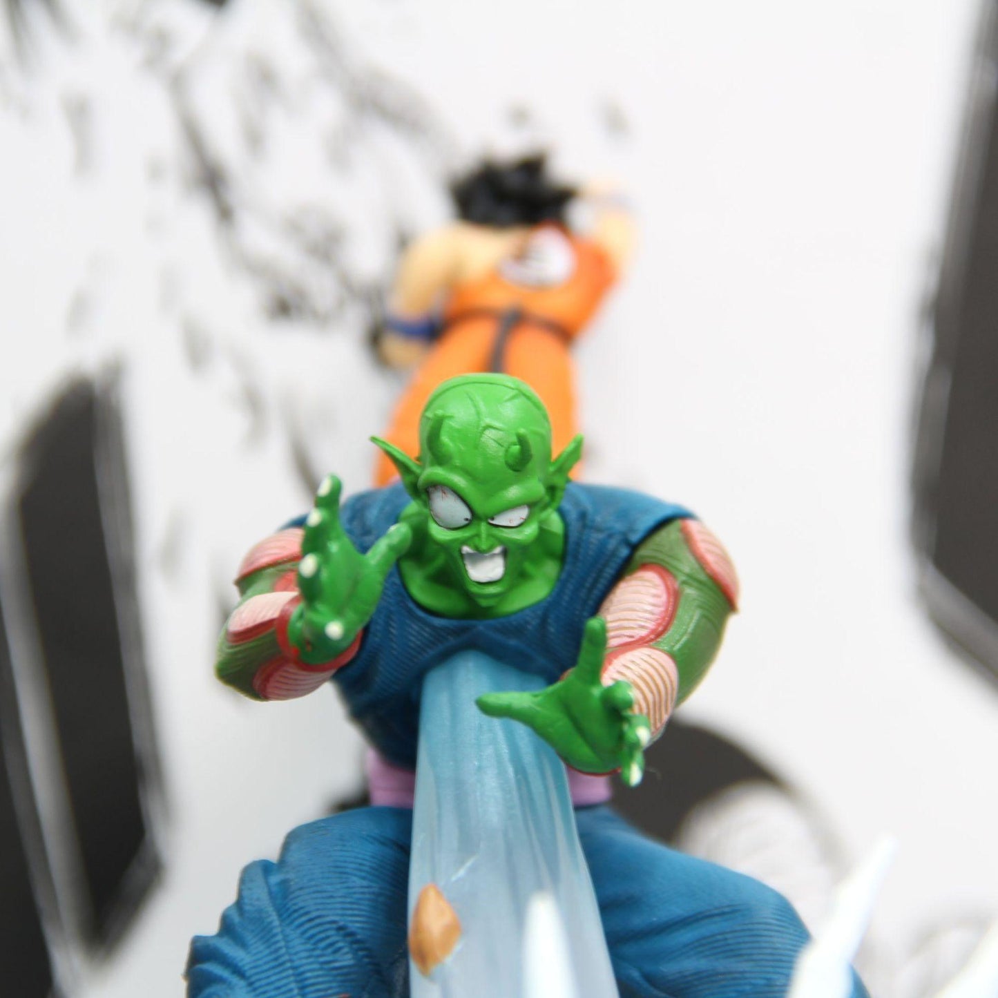 25cm Dragon Ball Z Piccolo Vs Son Goku Earth Breakthrough Wave Model Anime Collection PVC Statue