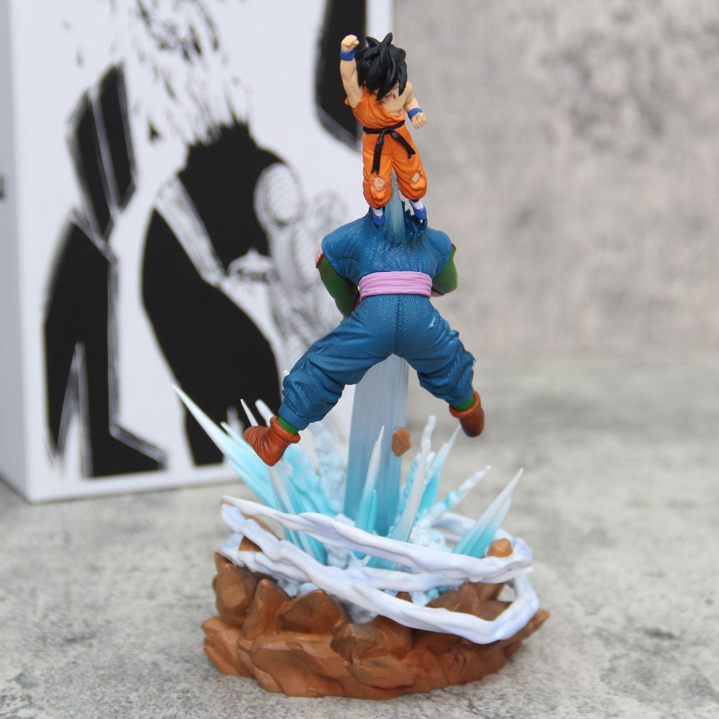 25cm Dragon Ball Z Piccolo Vs Son Goku Earth Breakthrough Wave Model Anime Collection PVC Statue