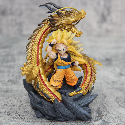 14cm Dragon Ball Z Anime Son Goku Super Saiyan 3 Action Figure PVC Statue Model Kids Toys Gifts