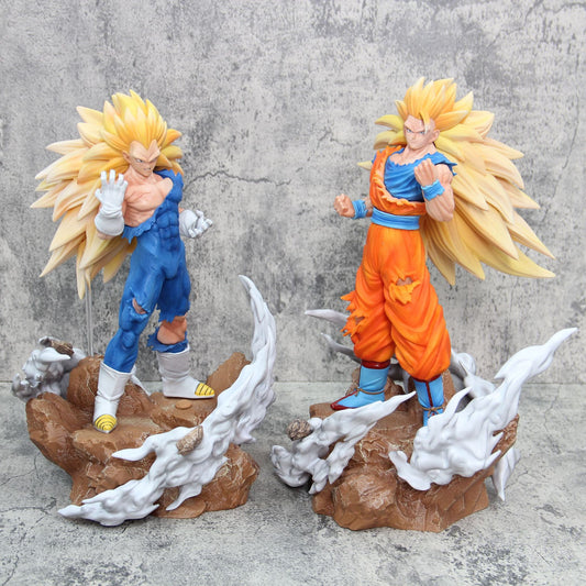 Large Size Cartoon Characters Saiyan GK Action Statue Set Toy Dragon Ball Son Goku Vegeta IV Figure 36cm