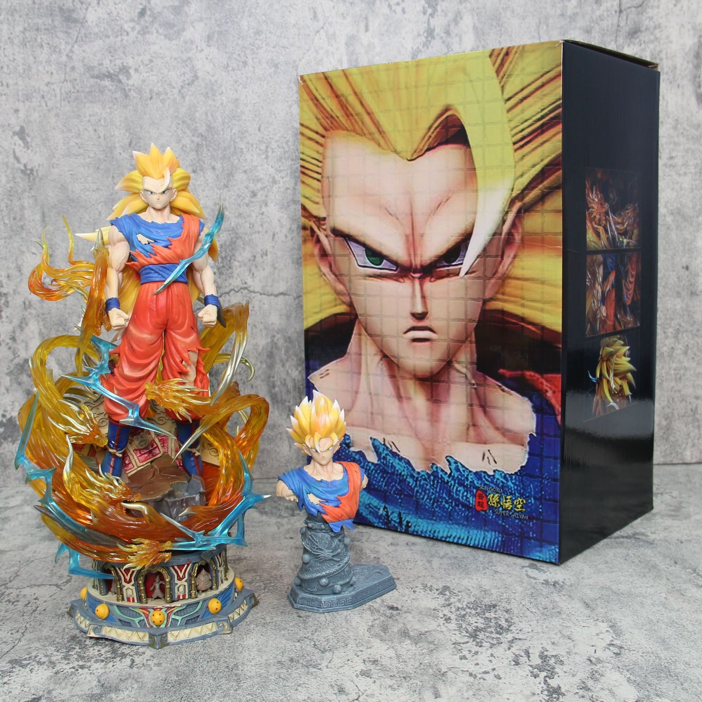 Dragon Ball Anime Shape, Standing Stand, Son of Goku Statue, Manga Super Saiyan 3, PVC Doll Model, Toys Gift, 40cm