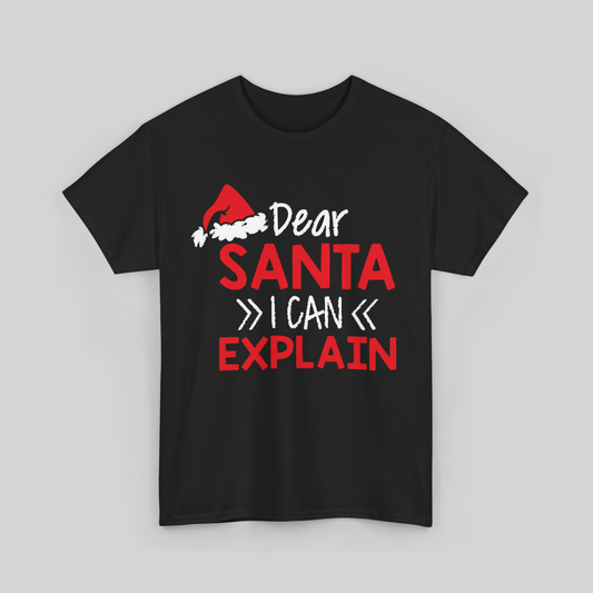 Holiday Unisex Tee - 'Dear Santa, I can Explain'