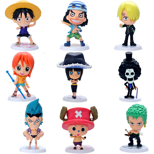 Anime One Piece 9pcs / set Vol.69 Zoro Sanji Nami Robin Luffy PVC Cute Figure Model Toys