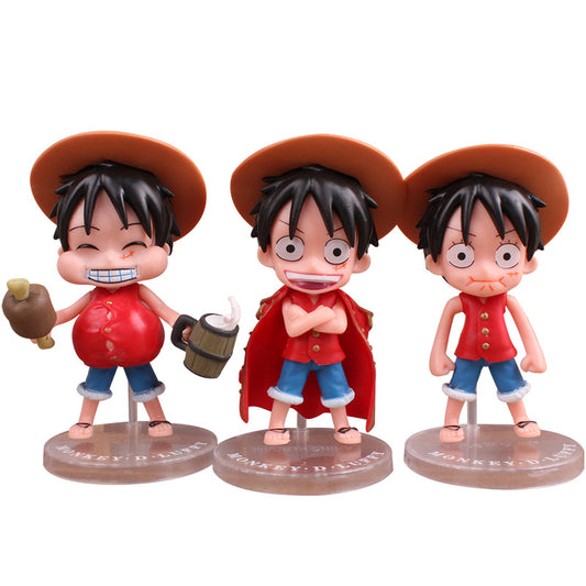 10cm 3pcs/lot kawaii action figure model toy anime cute figure model gift for children