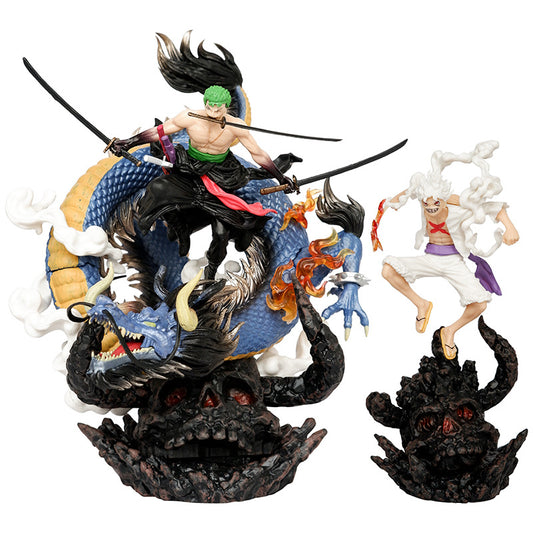 Anime One Piece Luffy Gear 5 Nika Zoro Vs Kaido anime figure Action Figurine Collection Model Toys Statue Kids Christmas Gifts