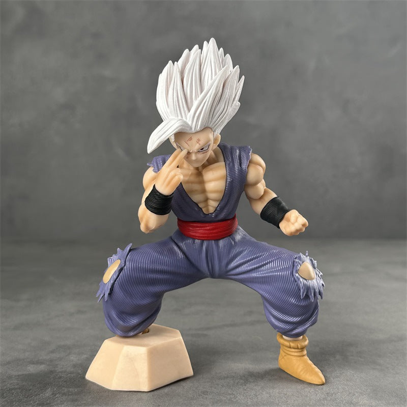 17cm Dragon Ball Z figures, Son Gohan PVC statue, Anime squatting figure